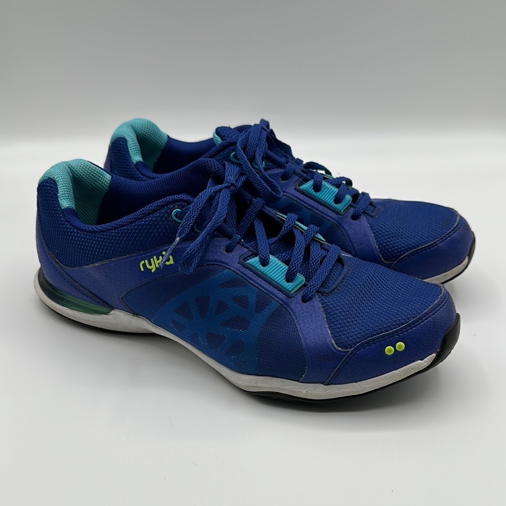 Ryka royal blue and turquoise athletic shoes, size 7.5